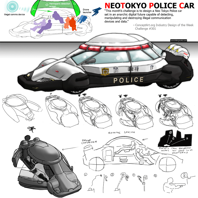 Neo Tokyo Police Car Industrial Design Concept by Hilmyworks
